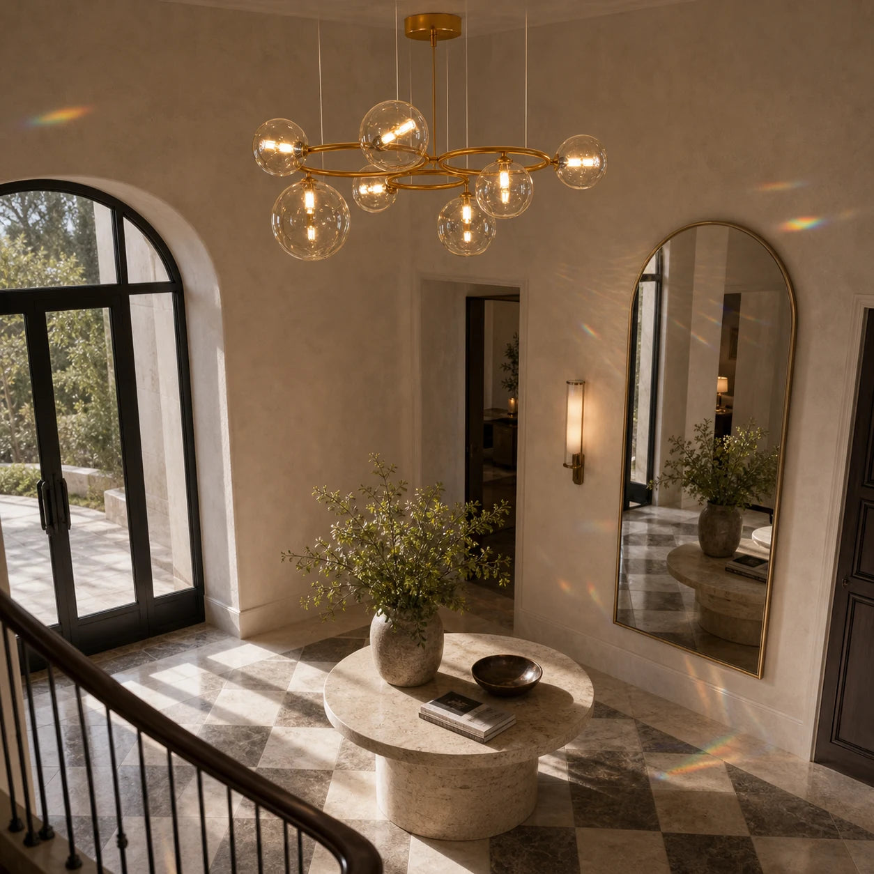 VENERE Luce Chandelier, 3 Circles, 7xG9, Gold, Metal, Adjustable Height - 08_LC811-7.png
