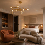 VENERE Luce Chandelier, 3 Circles, 7xG9, Gold, Metal, Adjustable Height - 10_LC811-7.png