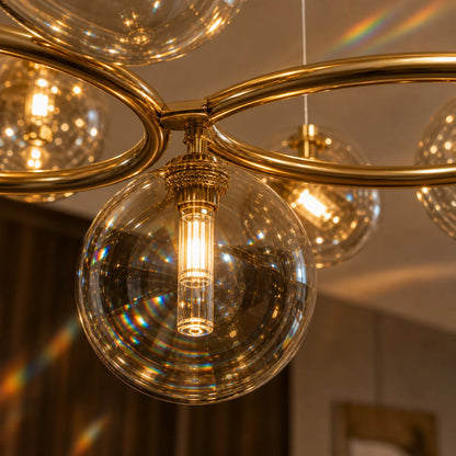 VENERE Luce Chandelier, 3 Circles, 7xG9, Gold, Metal, Adjustable Height - 12_LC811-7.png