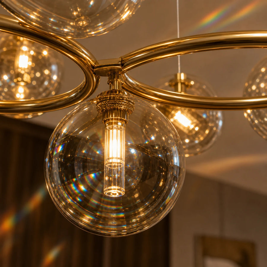 VENERE Luce Chandelier, 3 Circles, 7xG9, Gold, Metal, Adjustable Height - 12_LC811-7.png