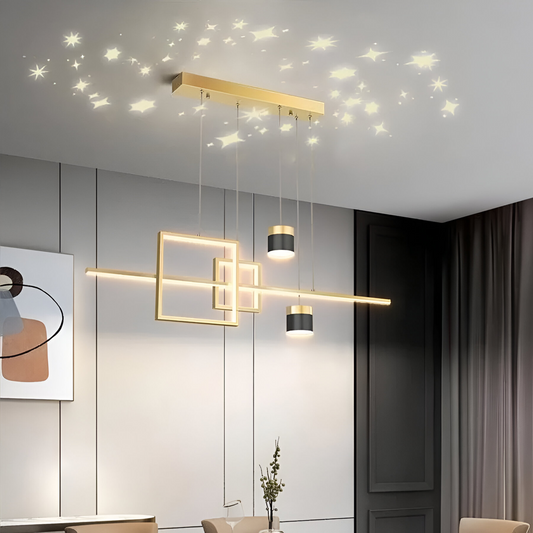 Denisse 64W Dimmable LED Chandelier with Remote Control Gold