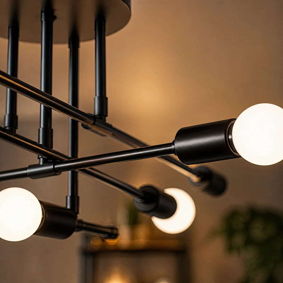Classic Modernist Octa Chandelier, 8x E27, Black, Modern Design, Metal, Without Shade - 12_LC360-8BK.png