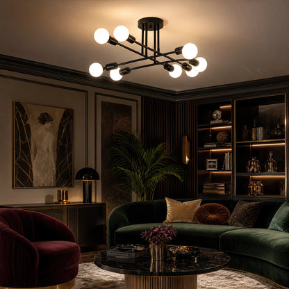 Classic Modernist Octa Chandelier, 8x E27, Black, Modern Design, Metal, Without Shade - 17_LC360-8BK.png