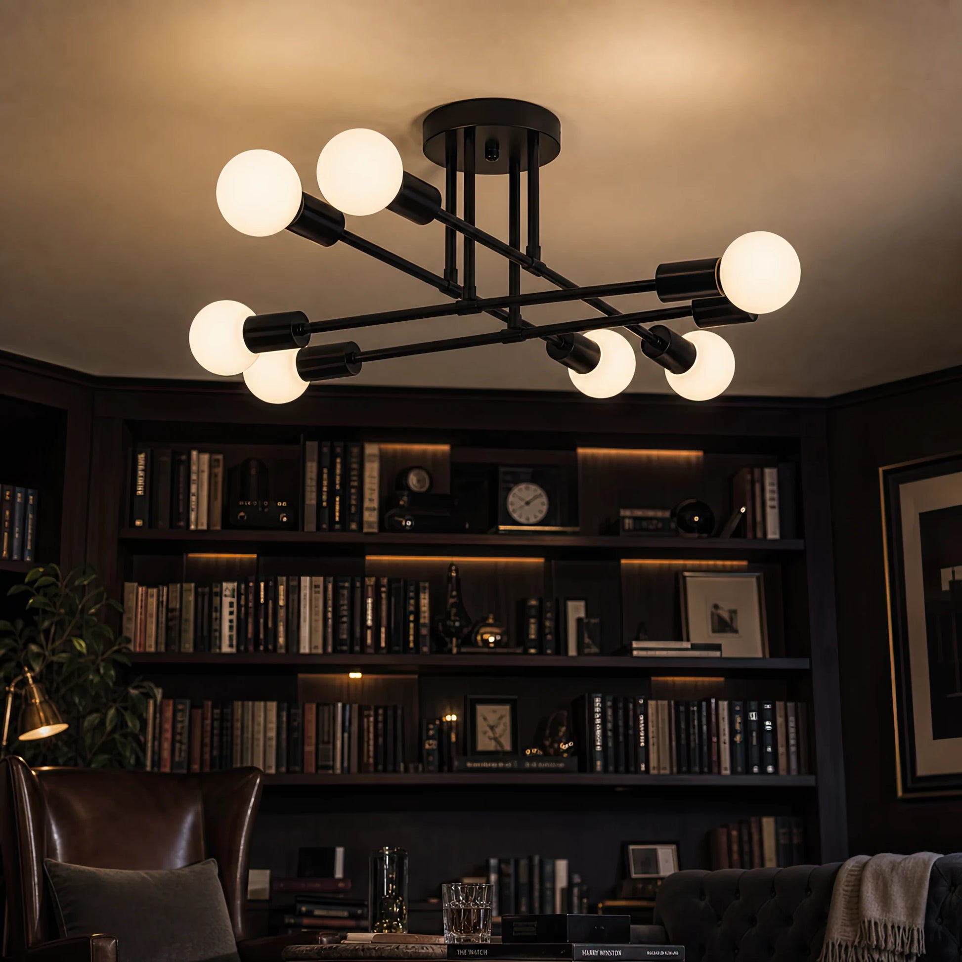 Classic Modernist Octa Chandelier, 8x E27, Black, Modern Design, Metal, Without Shade - 19_LC360-8BK.png