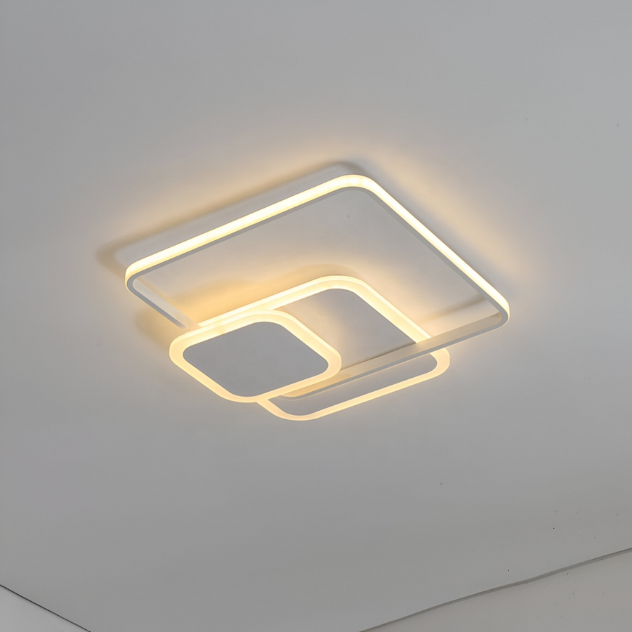 LED chandelier with remote control ANEMONA 75W, 3 Squares, Cold/Warm/Neutral light, Dimmable, White