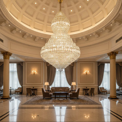 Supremo VELVET Crystal Chandelier, 69xE14, D150 cm, Gold, Adjustable Height, Metal and Crystal