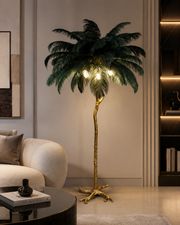 Polished Feather Lamp 1x E27 170cm Dark Green