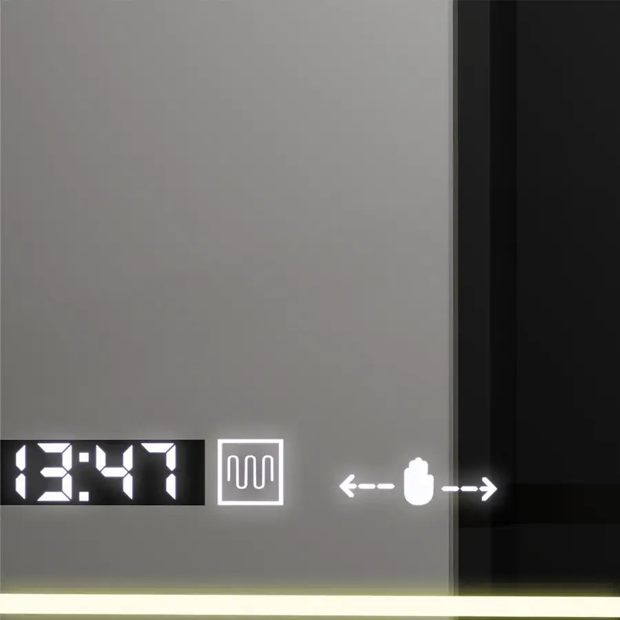 Mirror LED rectangular 60x80cm Venezia Sensor Motionglow Marcellow Dimable Clock Defrosting System