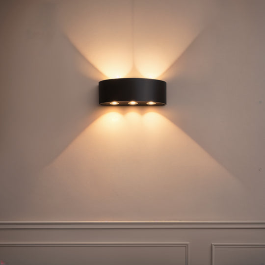 Ellis Exterior LED Wall Light, 6W, 6 Light Sources, Warm Light, Black Outdoor Wall Lights Default Title Alessandro Design