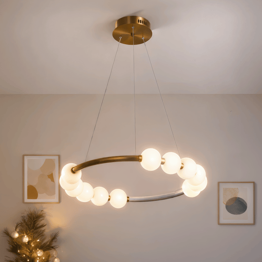 LED Acrylic Pendant Light Nova 57W with Remote Control, Dimmable, 3000K/4000K/6000K, Gold, Metal and Acrylic