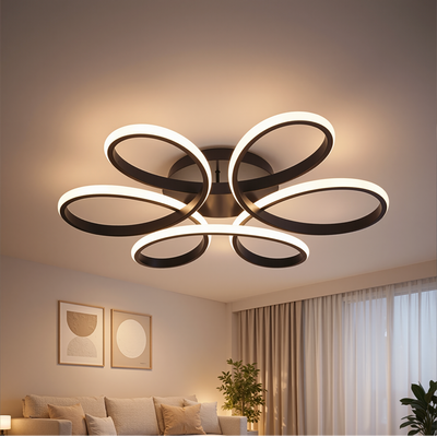 LED chandelier with remote control HELIX 63W, Cold/Warm/Neutral light, Dimmable, Black