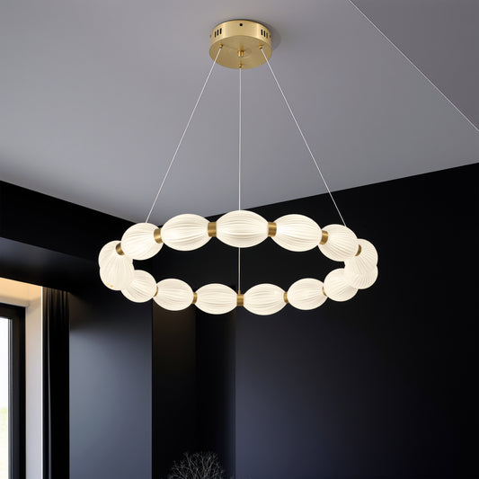 FAUSTO II suspended LED chandelier, 42W, Cold/Warm/Neutral light, Adjustable height, Gold
