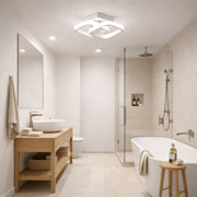 VERTEX Matrix LED Chandelier, Overlapping Diamonds, Metal Frames, 11W, 2 Diamonds, Cold/Warm/Neutral Light 3000K/4000K/6000K, White