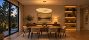 Modern Crystal Chandelier, Remote Control, PRUGU, 65W, Warm/Neutral/Cold Light, Length 35 cm, Gold, Adjustable Height