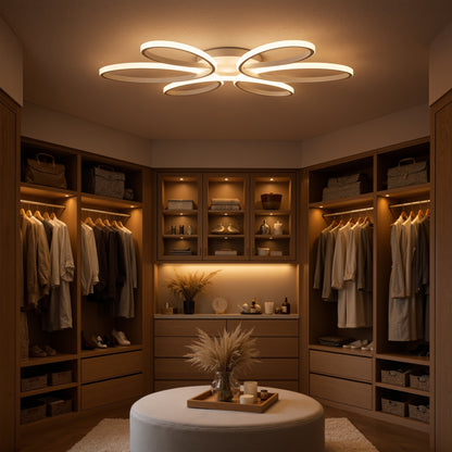 LED chandelier with remote control ELIZA, 63W, Cold/Warm/Neutral light, Dimmable, White