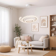 LED Chandelier LT188WH, Crystal and Metal, 40W, Dimmable, Adjustable Height, Cold/Warm/Neutral Light, Luxurious Lighting