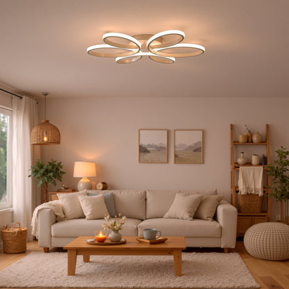 LED chandelier with remote control ELIZA, 63W, Cold/Warm/Neutral light, Dimmable, White