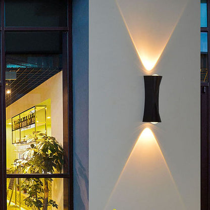 Fantas Outdoor and Indoor LED Wall Lamp, 2 Sources x 1W, IP65, Metallic, Black, 3000K