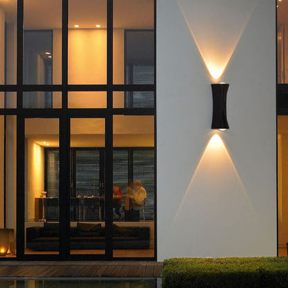 Fantas Outdoor and Indoor LED Wall Lamp, 2 Sources x 1W, IP65, Metallic, Black, 3000K