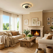 LED chandelier with remote control ALYONA 44W, Moon and Star, Cold/Warm/Neutral light, Dimmable, Black