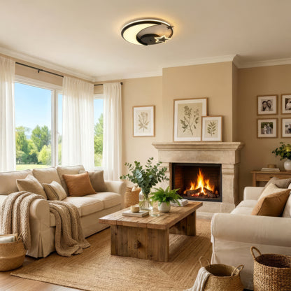 LED chandelier with remote control ALYONA 44W, Moon and Star, Cold/Warm/Neutral light, Dimmable, Black