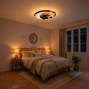 LED chandelier with remote control ALYONA 44W, Moon and Star, Cold/Warm/Neutral light, Dimmable, Black