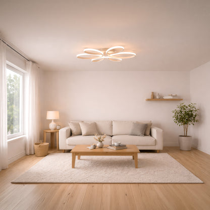 LED chandelier with remote control ELIZA, 63W, Cold/Warm/Neutral light, Dimmable, White