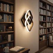 VERTEX Matrix LED Chandelier Overlapping Rhombuses, Metal Frames, 24W, 2 Rhombuses, Cold/Warm/Neutral Light 3000K/4000K/6000K, Black, Metal and Silicon