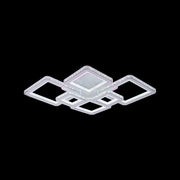 LED chandelier with remote control and crystal QUADRIS RGB 170W, 6 Squares, Cold/Warm/Neutral Light, Dimmable, White