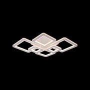 LED chandelier with remote control and crystal QUADRIS RGB 170W, 6 Squares, Cold/Warm/Neutral Light, Dimmable, White