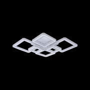 LED chandelier with remote control and crystal QUADRIS RGB 170W, 6 Squares, Cold/Warm/Neutral Light, Dimmable, White