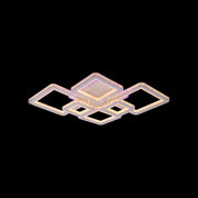 LED chandelier with remote control and crystal QUADRIS RGB 170W, 6 Squares, Cold/Warm/Neutral Light, Dimmable, White