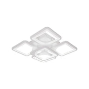 LED Chandelier with Remote Control, ZOE, 5 Squares, 96W, Cold/Warm/Neutral Light, Dimmable, White 
