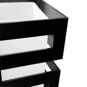 VANJA Wooden Chandelier with Square Shade 4 X E27 Socket Black White