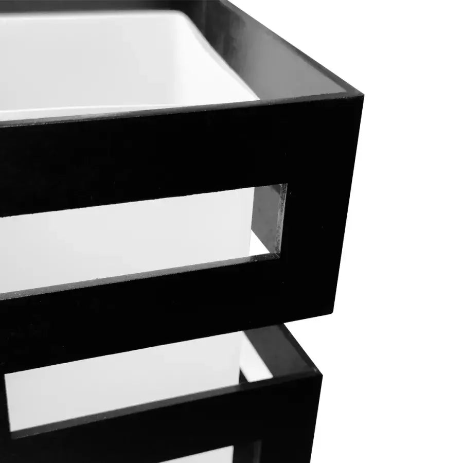 VANJA Wooden Chandelier with Square Shade 4 X E27 Socket Black White