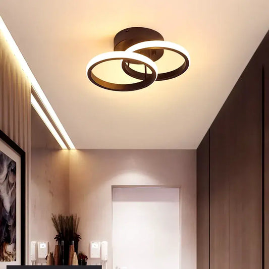 VERTEX Circula LED Chandelier Overlapping Circles, 44W, 2 Circles, Cold/Warm/Neutral Light, Black