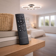 LED chandelier with remote control BETTY 82W, 6 Circles, Cold/Warm/Neutral light, Dimmable, Black