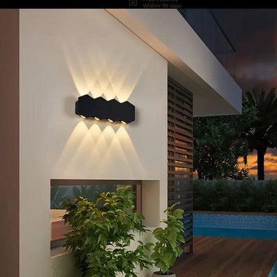 Outdoor and Indoor LED wall light, 4 Sources x 1W, IP65, ABS, Black, 3000K