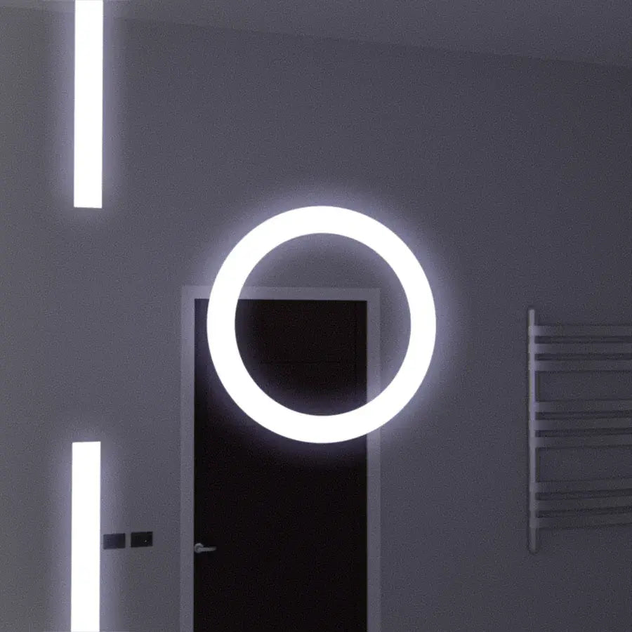 Rectangular LED mirror 120x80cm Motionglow sensor Marcello Dismantic Clock Defrosting System