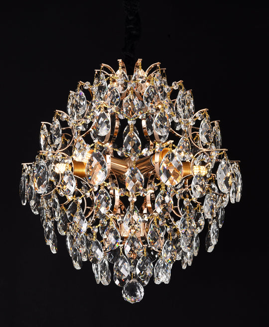 Crystal Chandelier CRYSTARA Nobile, 5x E14, Diameter 40cm, Shiny Gold Crystal Chandeliers Default Title Alessandro Design