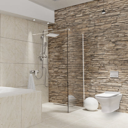 Paravan duș Walk-In 100x195 cm, sticlă securizată 8 mm, transparentă, profil metalic rezistent