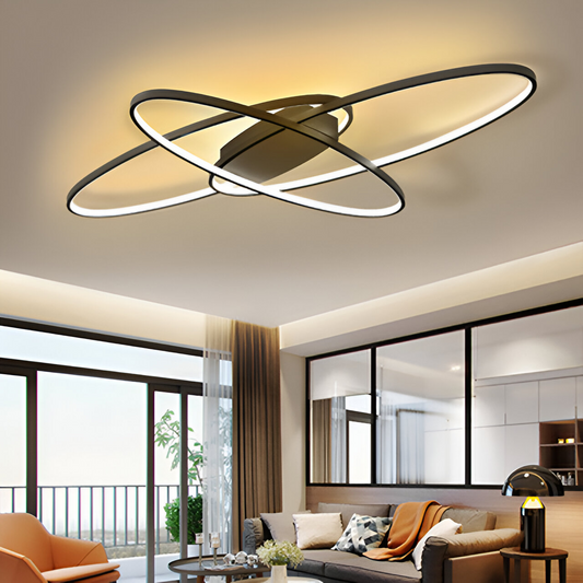 ORBITA LED Chandelier with Remote Control, 140W, Cold/Warm/Neutral Light, Dimmable, Black