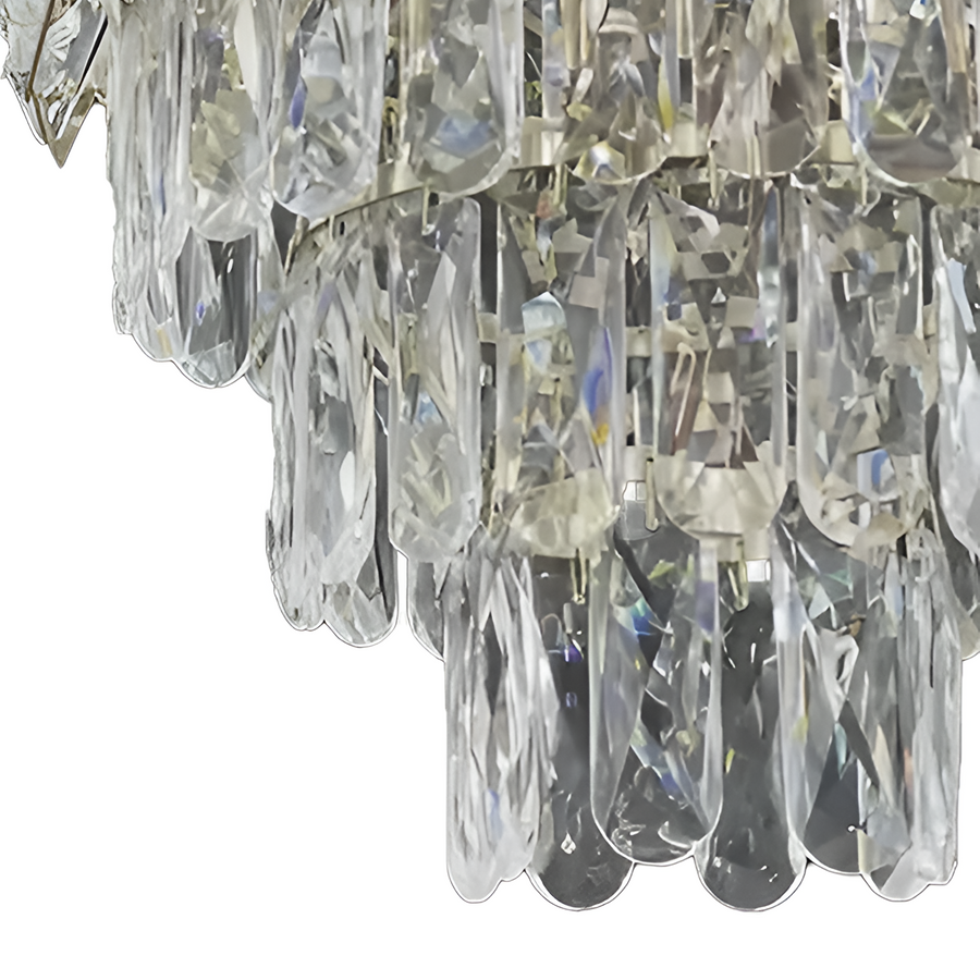 WINDSOR Petito Crystal Chandelier 3xE27, Diameter 30cm, Glossy Chrome, Adjustable Height 