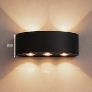 Ellis Exterior LED Wall Light, 6W, 6 Light Sources, Warm Light, Black