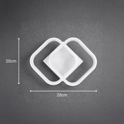 VERTEX Matrix LED Chandelier, Overlapping Diamonds, Metal Frames, 11W, 2 Diamonds, Cold/Warm/Neutral Light 3000K/4000K/6000K, White