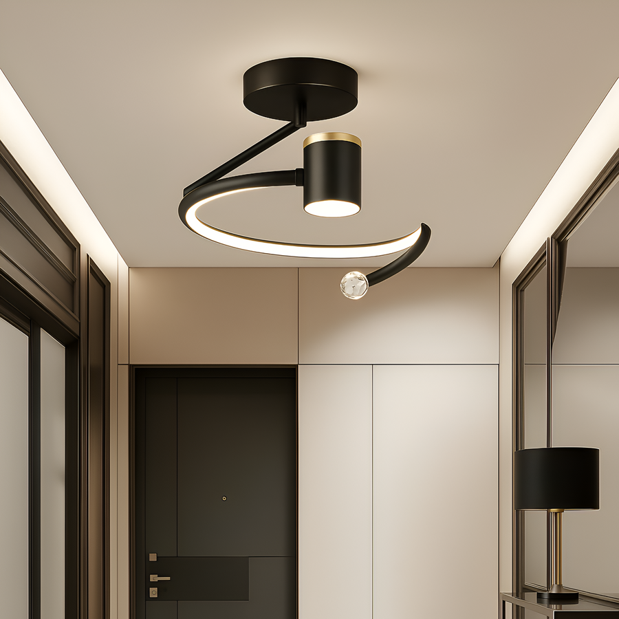 LED chandelier, 34W, Diameter 24cm, Cold/Warm/Neutral light, Black