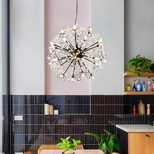 Crystal chandelier petalo amadeo, 49cm diameter, 18xg4, black