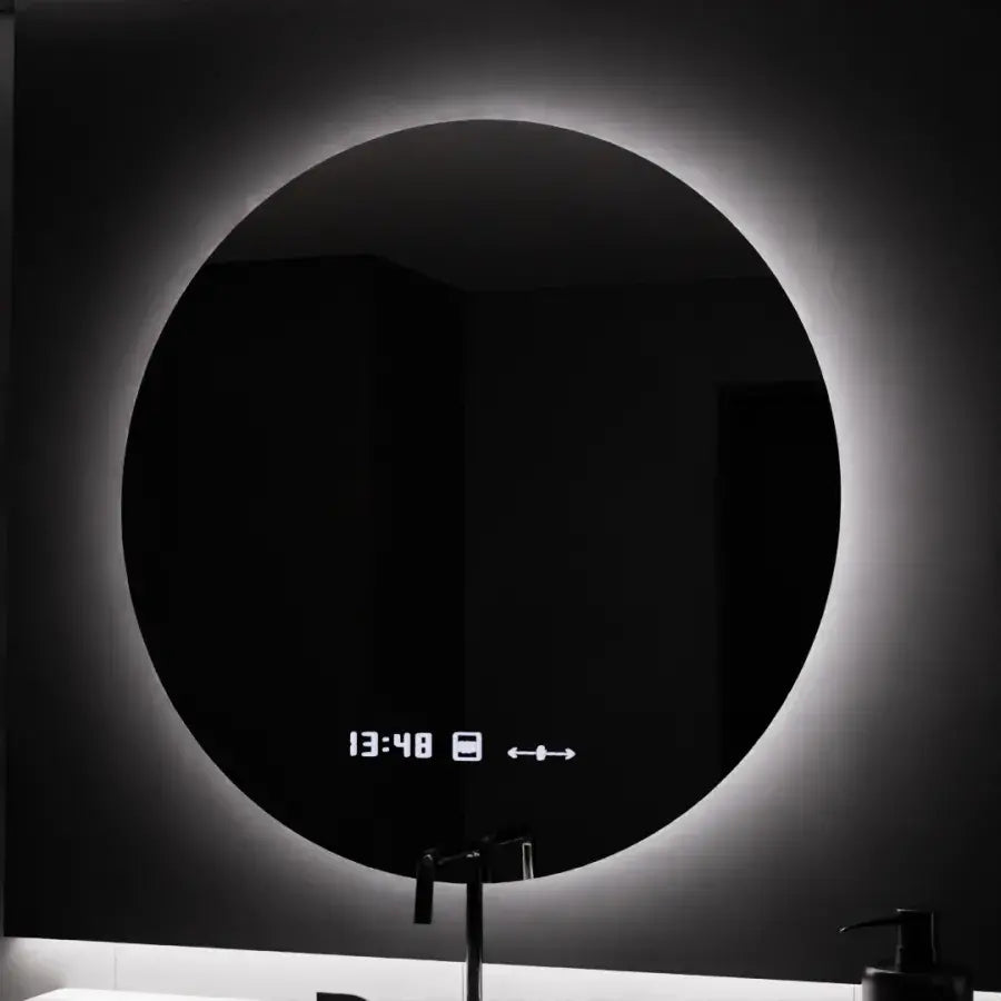 70cm round LED mirror Serenite Motionglow Marcellow Dimable Clock Deframent & Dimable Thermometer