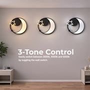 LED chandelier with remote control ALYONA 44W, Moon and Star, Cold/Warm/Neutral light, Dimmable, Black