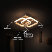 VERTEX Matrix LED Chandelier, Overlapping Diamonds, Metal Frames, 11W, 2 Diamonds, Cold/Warm/Neutral Light 3000K/4000K/6000K, White